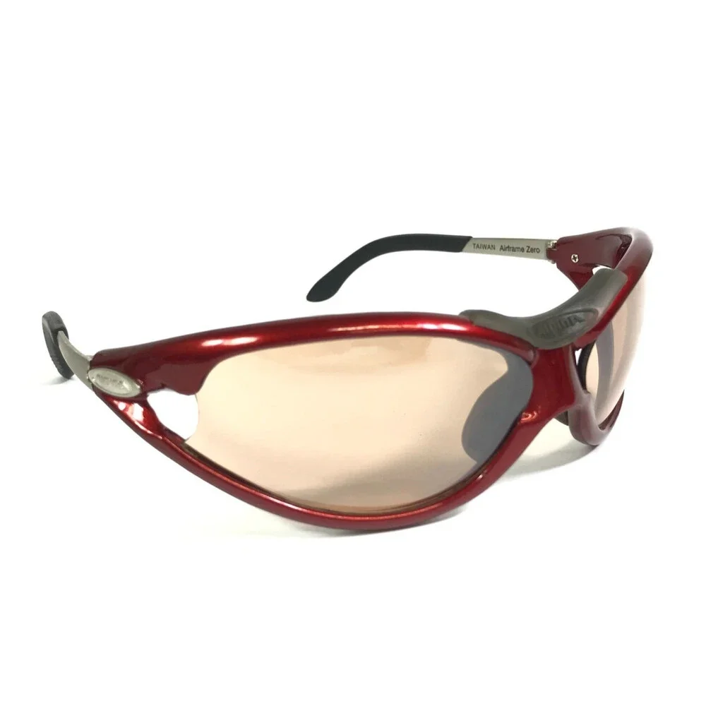 Vintage Alpina Sunglasses Airframe Zero 8.0750.20 S1 Red Silver Light Red Lenses